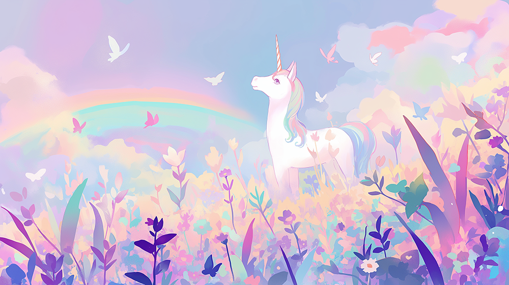 Dreamy Unicorn Wallpaper Mural – Fairy Tale Fantasy for Kids' Room & Bedroom Décor