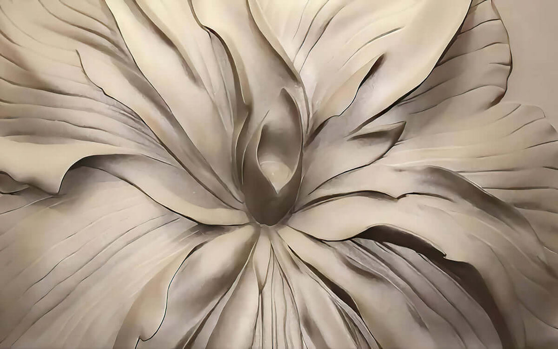 3D relief flower wallpaper mural | Relief art decoration