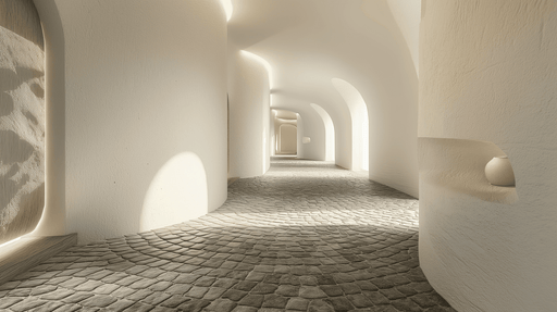 3D arcade wallpaper mural | Light and shadow tunnel - Carving wallpaper