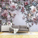 3D Embossed Pink Floral Wallpaper Mural – Romantic Blossom Relief for Bedroom & Living Room