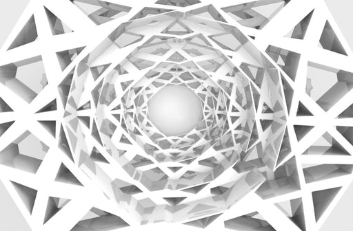 3D geometric wallpaper | Geometric tunnel mural - Carving wallpaper