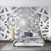 3D geometric wallpaper | Geometric tunnel mural - Carving wallpaper