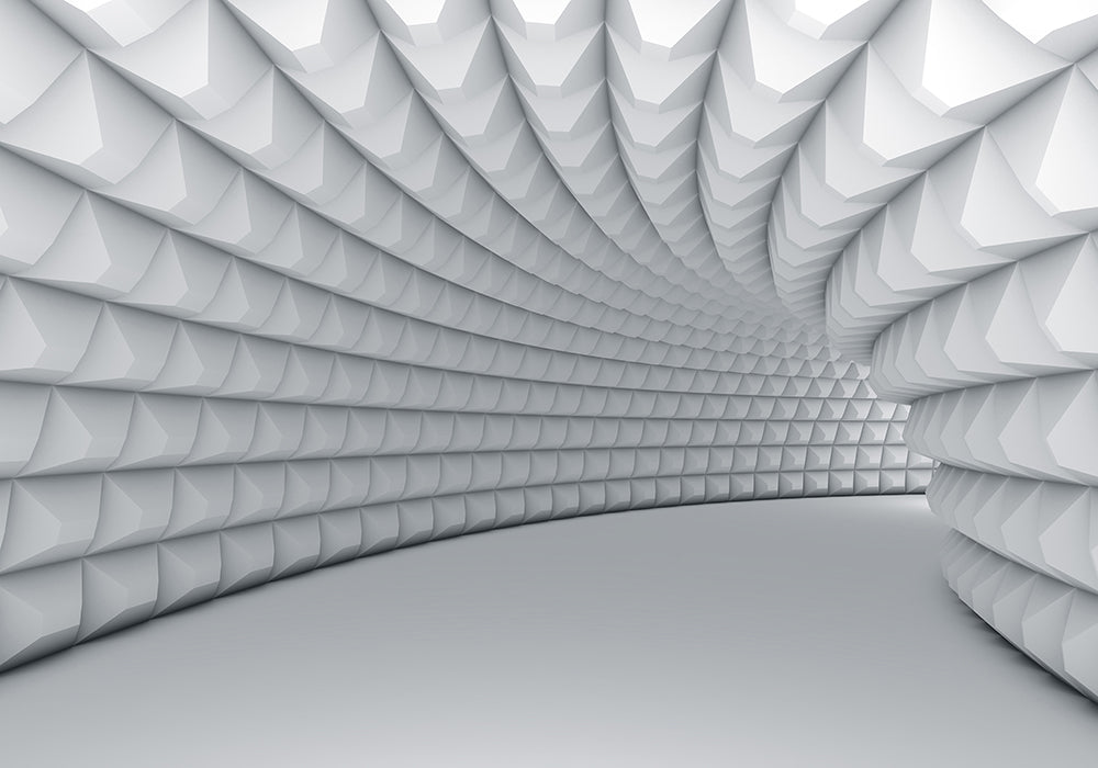 3D Geometric Wallpaper Mural | Advanced White Stereoscopic - Carving wallpaper