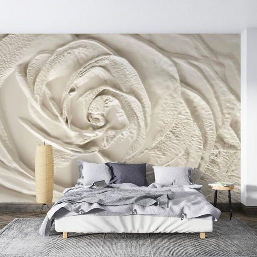 3D Rose Mural | Relief Texture Wallpaper - Carving wallpaper