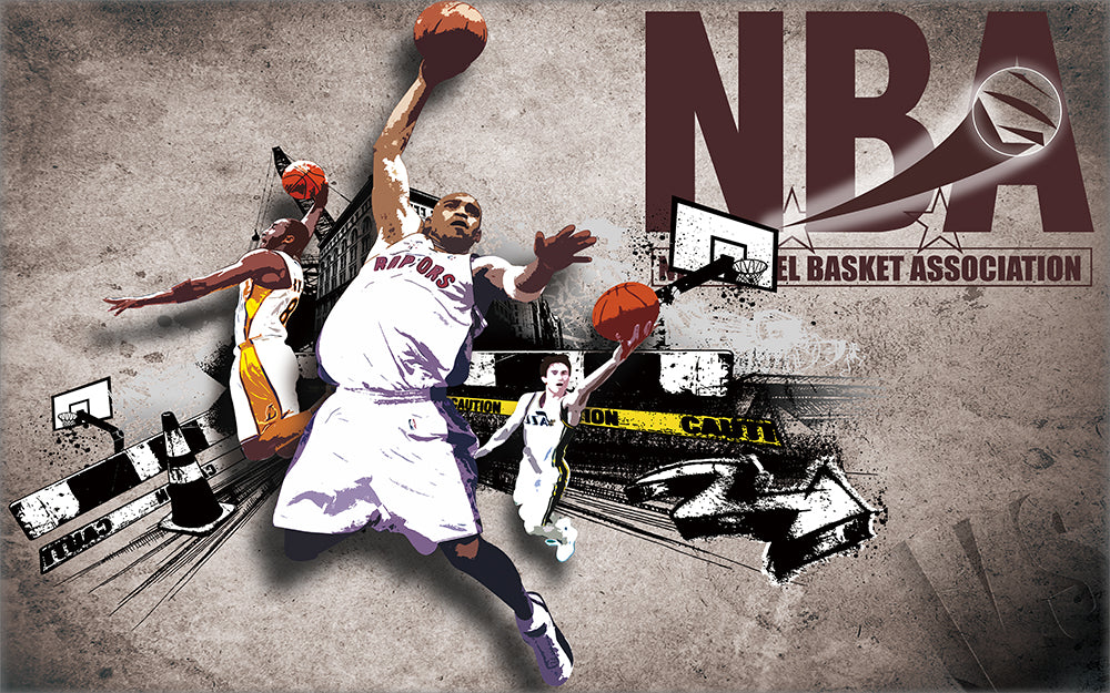 Basketball themed wallpaper mural | Star player bedroom wallpaper