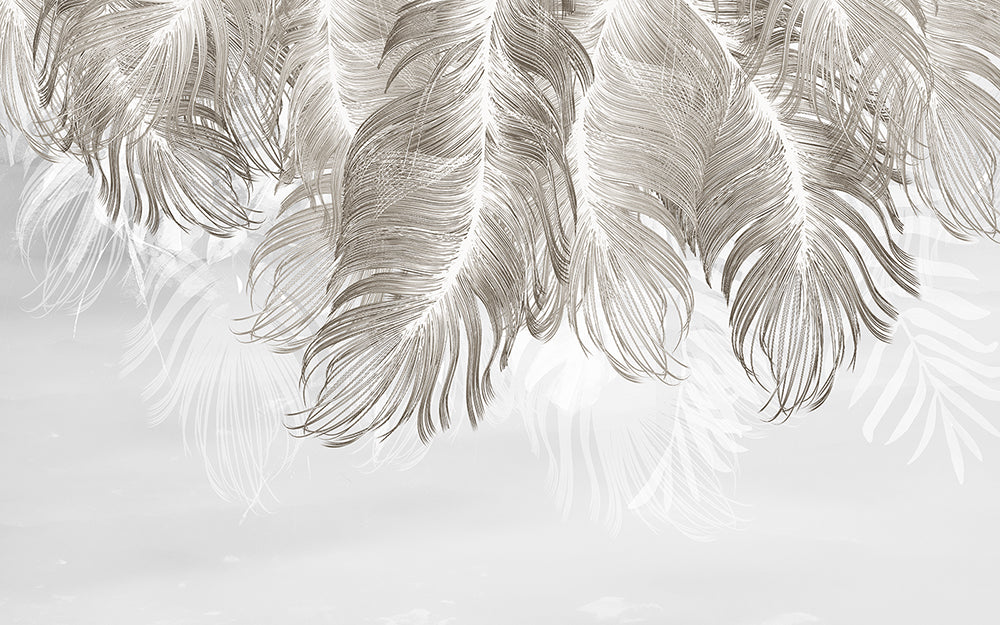 Feather wallpaper mural | bedroom living room high-end decorative wall