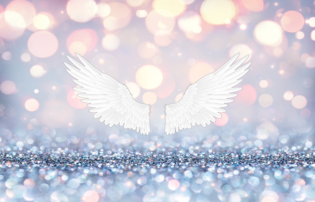 Dreamy Wings Wallpaper Mural | Sparkling Pink Starry Sky