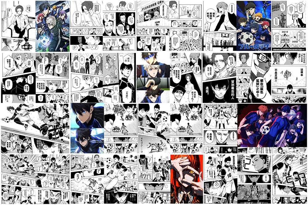 Blue Manga Wallpaper Football Anime Bedroom Children's Room Wall Decoration