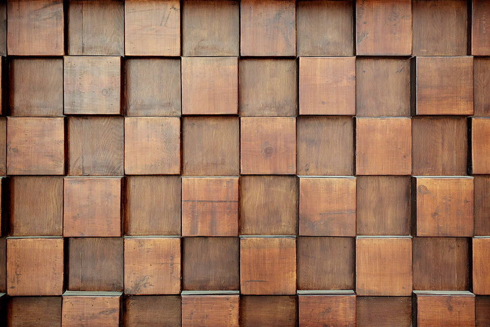 3D wooden block wallpaper for study, living room decoration wall