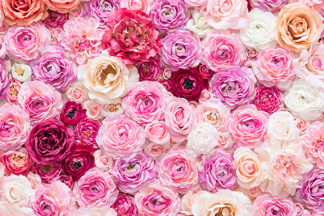 Pink Rose Theme Wallpaper | Romantic Flower Wall Decorative Mural