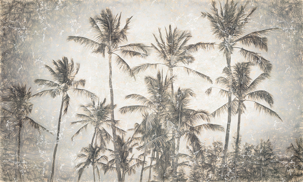 Vintage Coconut Grove Wallpaper Mural | Coconut Grove Silhouette
