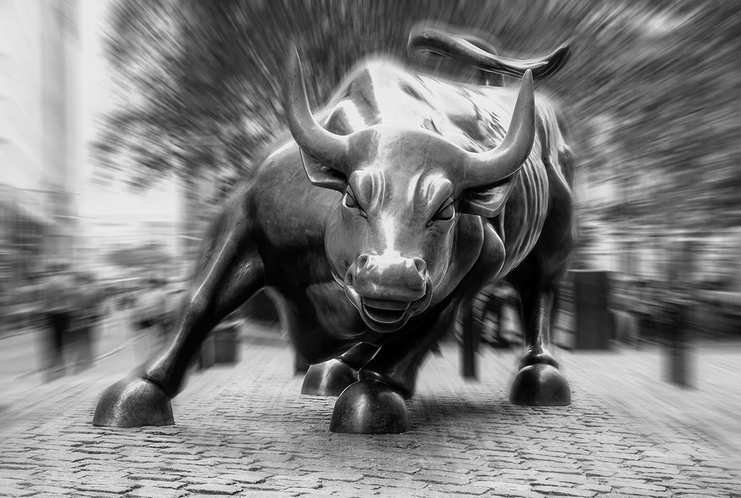 Wall Street Bronze Bull Wallpaper | Power Symbolic Art Mural