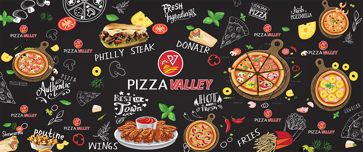 Pizza themed restaurant wallpaper | Pizza shop decorative wallpaper
