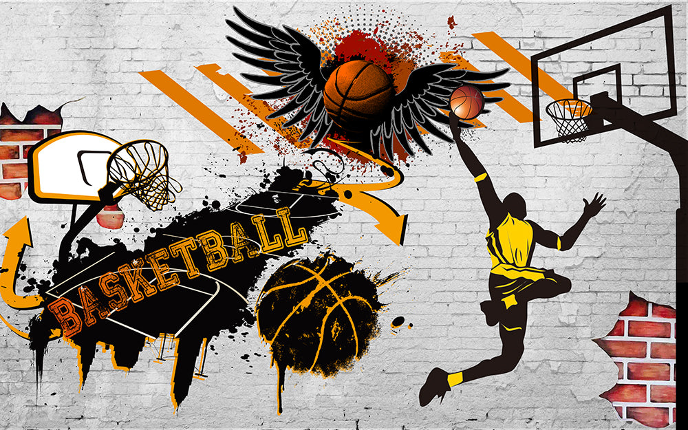 Basketball Passion Dream Wallpaper - Modern Sports Interior Design