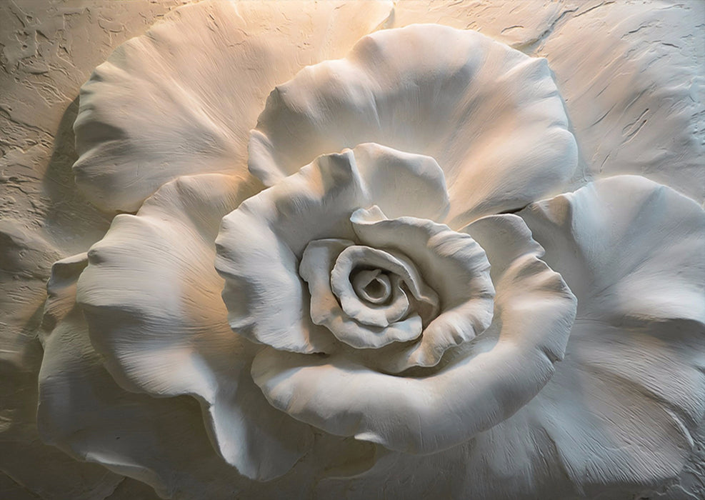 3D Rose Relief Art Wallpaper | Luxury Decorative Wall in Bedroom and Living Room
