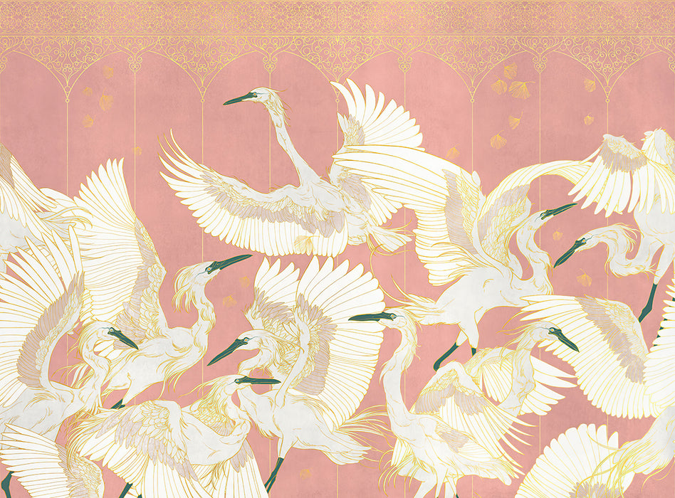 New Chinese Crane Wallpaper | China-Chic Art Mural