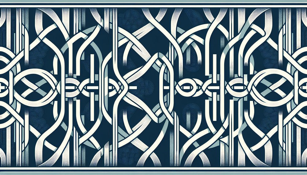 Abstract Line Art Wallpaper Mural | Serene Blue & Crisp White Décor