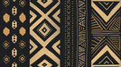 African Tribal Wallpaper in Gold & Black | Ethno-Geometric Design | Premium Vinyl Mural