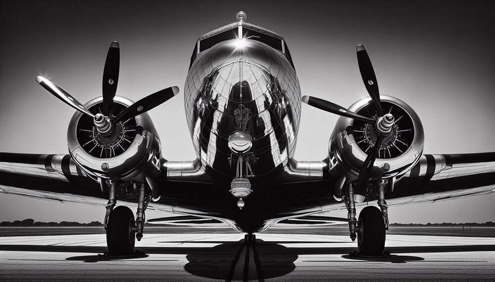 Airplane black and white wallpaper mural | Industrial style study room game room decoration wall