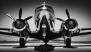 Airplane black and white wallpaper mural | Industrial style study room game room decoration wall