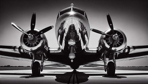 Airplane black and white wallpaper mural | Industrial style study room game room decoration wall