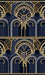 Art Deco Geometric Line Wallpaper Mural | Luxury Blue & Gold Accent Wall - Bedroom & Living Room Décor