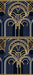 Art Deco Geometric Line Wallpaper Mural | Luxury Blue & Gold Accent Wall - Bedroom & Living Room Décor