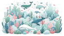 ✨ Cartoon Whale Wallpaper Mural – Playful Underwater Adventure for Kids' Room & Living Space