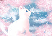 Cherry Blossom White Cat Wallpaper Mural | Bedroom, Girl Decoration Painting