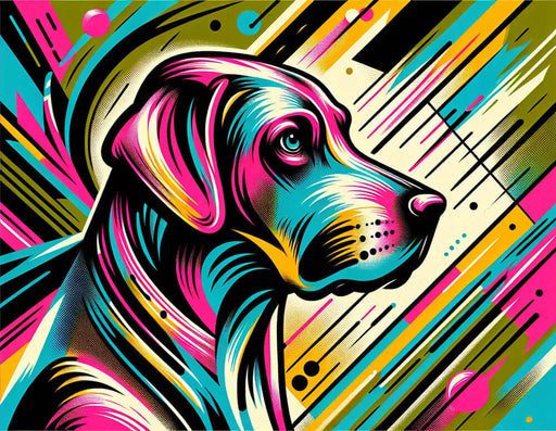 Colorful Dog Art Wallpaper Mural | Trendy Decorative Wall in Children's Tenant Hall
