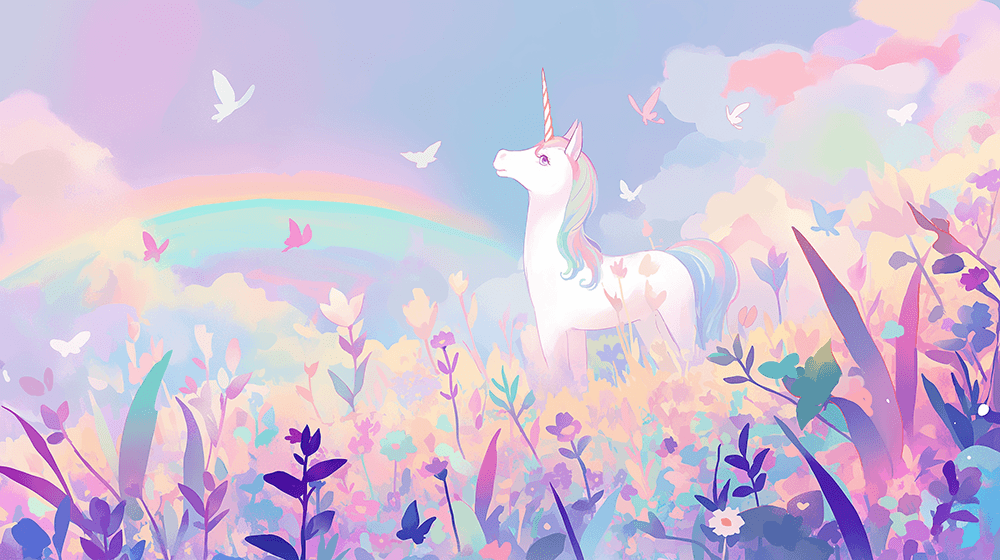 Dreamy Unicorn Wallpaper Mural – Fairy Tale Fantasy for Kids' Room & Bedroom Décor