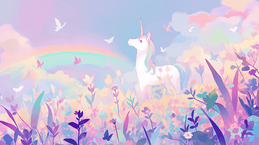 Dreamy Unicorn Wallpaper Mural – Fairy Tale Fantasy for Kids' Room & Bedroom Décor