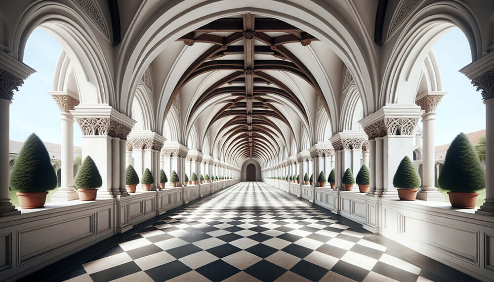 European style arcade wallpaper mural living room corridor light luxury decorative wall