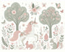 Forest unicorn wallpaper mural | Children's bedroom fairy tale decoration wall