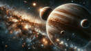 Galaxy & Planets Wallpaper Mural | Cosmic Kids Room & Study Decor | Nebula Space Theme - immersive sci-fi wallpaper showing planets and nebulae