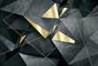 Geometric Gold Art Mural | Noir & Or 3D Wallpaper - Luxe Abstract Design