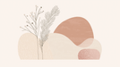 Japandi Wilderness Wallpaper – Minimalist Botanical & Stone Motif: soft beige scene with delicate botanical sketches and organic stone-inspired shapes
