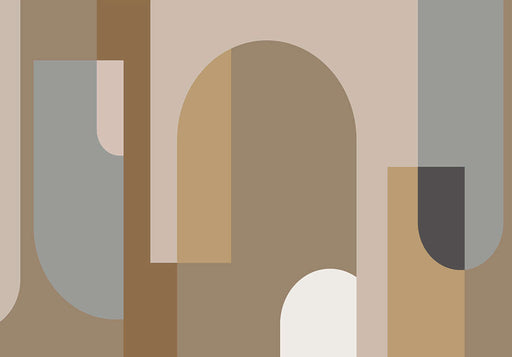 Morandi Geometric Wallpaper | Color Block Splicing Mural: Morandi color blocks x geometric order creating artistic walls