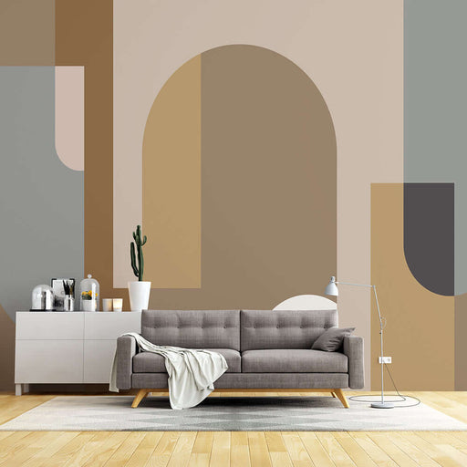 Morandi Geometric Wallpaper | Color Block Splicing Mural