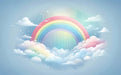 Rainbow Cloud Wallpaper Mural | Dreamy Nursery & Bedroom Decor | Healing Fairy Tale Design