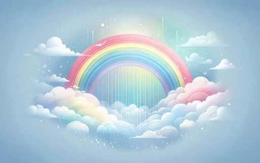 Rainbow Cloud Wallpaper Mural | Dreamy Nursery & Bedroom Decor | Healing Fairy Tale Design