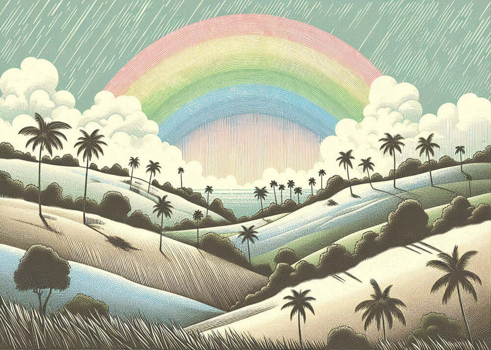 Rainbow Island Wallpaper Mural | Living Room and Bedroom Decorative Wall