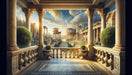 Roman Colonnades Wallpaper Mural - Timeless Ruins Elegance for Bedroom & Living Room with ancient Rome architecture, colonnades and ruins