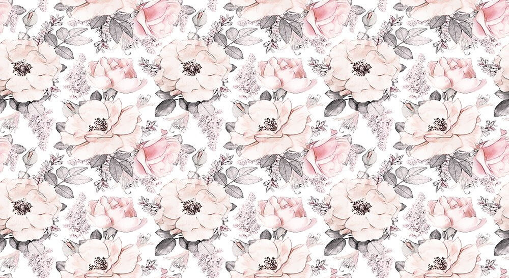Self-Adhesive Watercolor Flower Wallpaper Mural | Peel & Stick Pink Rose French Country Decor | Removable Floral Wallpaper for Bedroom & Living Room