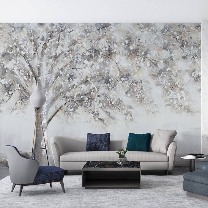 Tree Shadow Oil Painting Wallpaper Mural | Abstract Tree Shadow