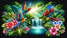 Tropical Jungle Parrot Wallpaper Mural | Living Room Bedroom Natural Wind Decorative Wall