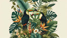 Tropical toucan wallpaper mural | Living room bedroom natural style decorative wall