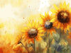 watercolor sunflower wallpaper with vibrant sunflowers in warm yellow and orange hues, perfect for home decor