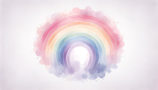 Watercolor Rainbow Wall Mural – Dreamy & Healing Wallpaper for Living Room & Bedroom
