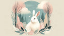 White Rabbit Mural Wallpaper | Living Room and Bedroom Decorative Wall